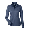 Devon & Jones Women's Navy Heather Newbury Melange Fleece Quarter-zip