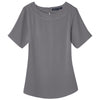 Devon & Jones Women's Graphite Perfect Fit Boat-Neck Blouse