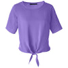 Devon & Jones Women's Grape Perfect Fit Tie-Front Blouse