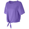 Devon & Jones Women's Grape Perfect Fit Tie-Front Blouse