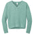 District Women's Heathered Eucalyptus Blue Perfect Tri Fleece V-Neck Sweatshirt