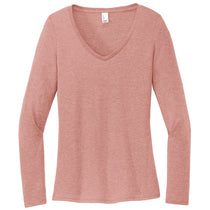 District Women's Blush Frost Perfect Tri Long Sleeve V-Neck Tee