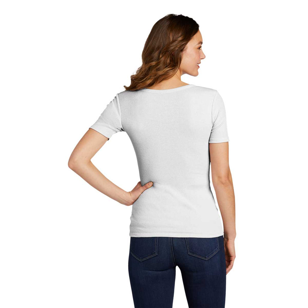 District Women's White V.I.T. Rib Scoop Neck Tee