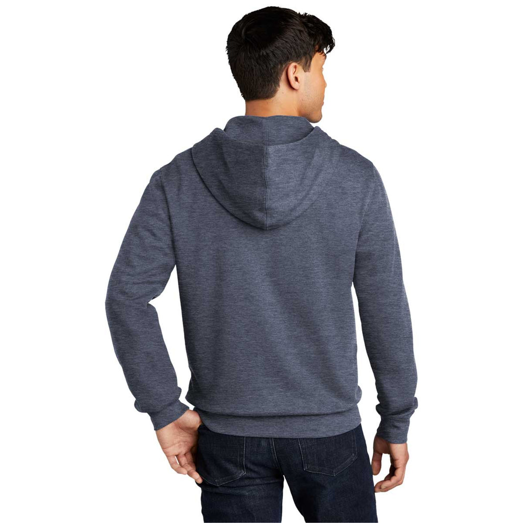 District Men's Heathered Navy V.I.T. Fleece Full-Zip Hoodie