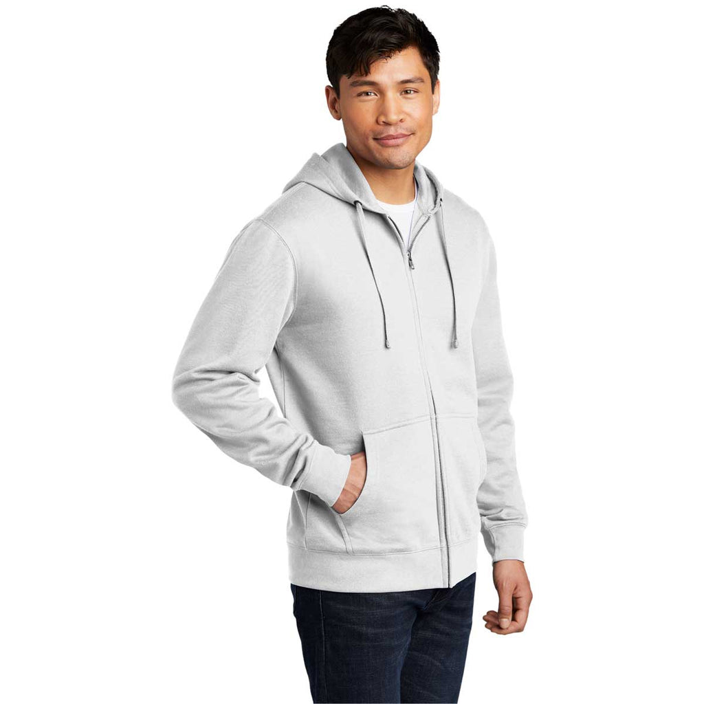 District Men's White V.I.T. Fleece Full-Zip Hoodie