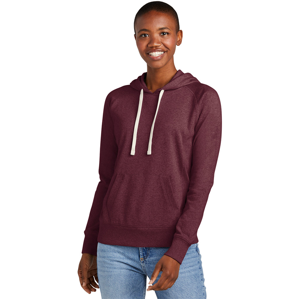 District Women's Maroon Heather Re-Fleece Hoodie