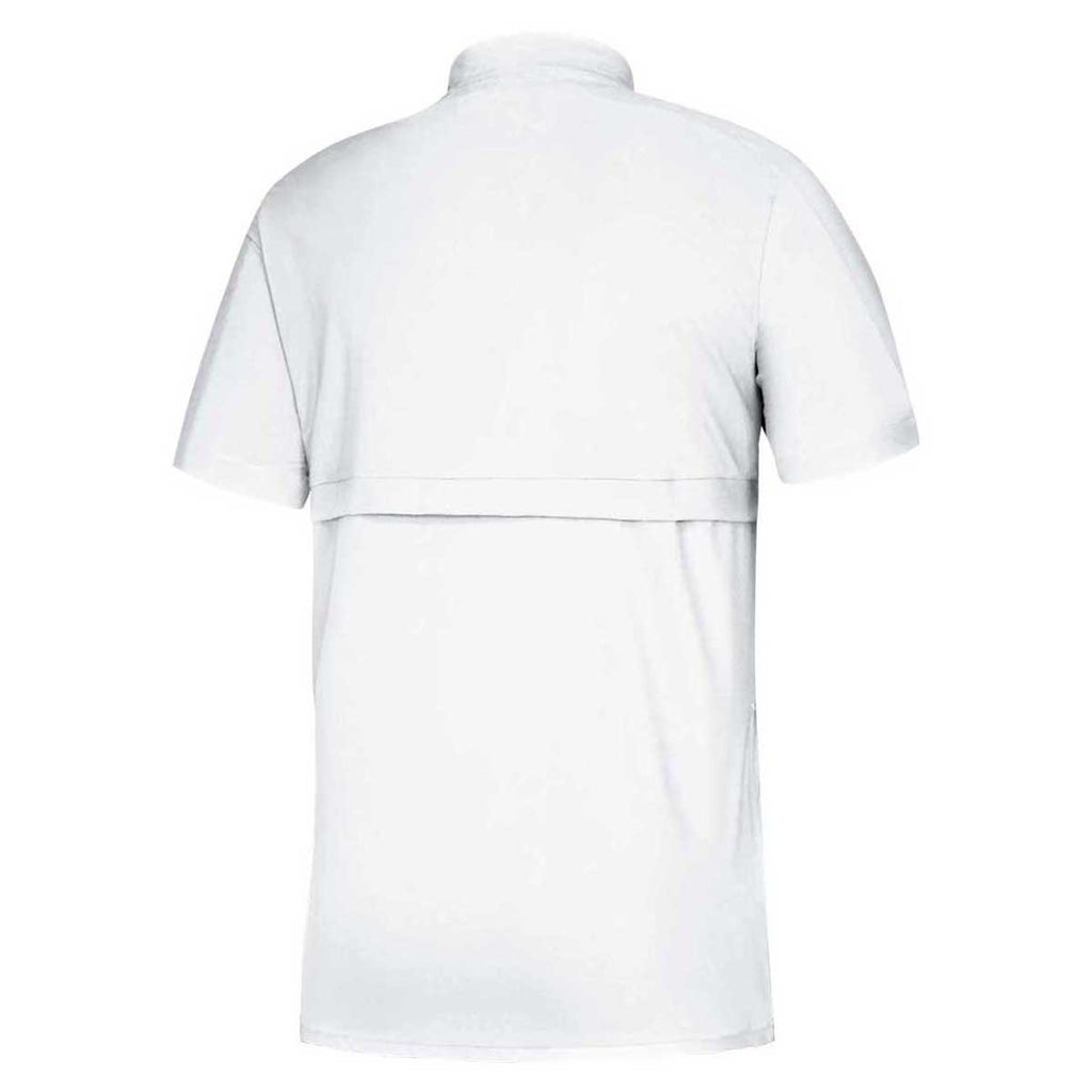 adidas Men's White/Grey Five Game Mode Short Sleeve Quarter Zip