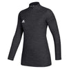 adidas Women's Black Melange/White Game Mode Performance Quarter Zip