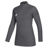 adidas Women's Grey Five Melange/White Game Mode Performance Quarter Zip