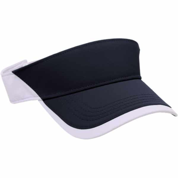 AHEAD Textured Navy/White Poly Golf Visor