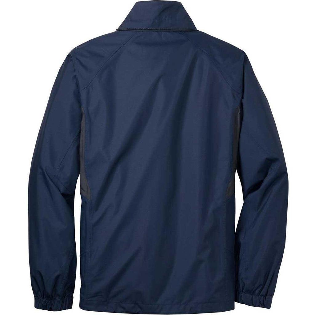 Eddie Bauer Men's River Blue/Grey Steel Rain Jacket