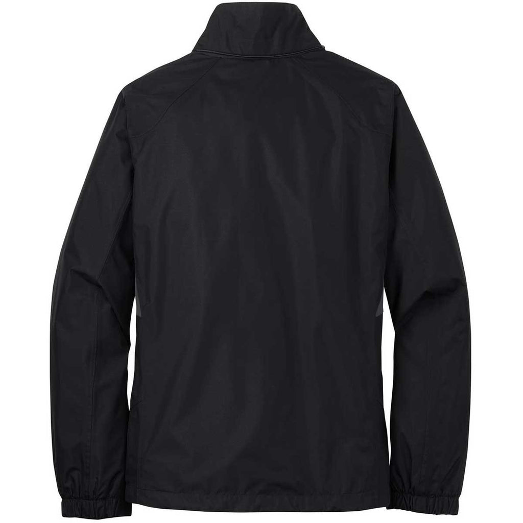 Eddie Bauer Women's Black/Steel Grey Rain Jacket