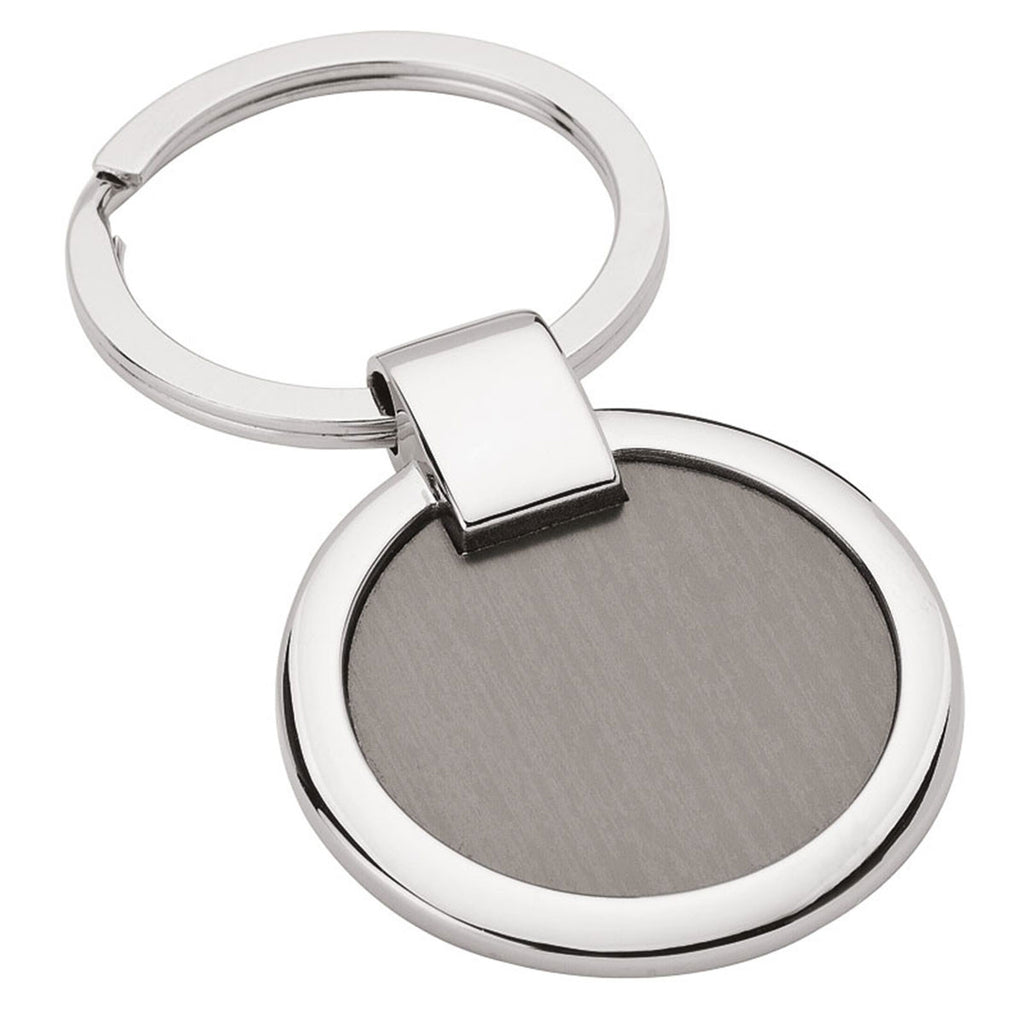 Valumark Silver Rounded Brushed Gunmetal Keyring