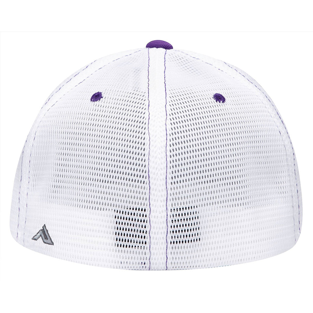 Pacific Headwear Purple/White/Purple Premium M2 Performance Trucker FlexFit Cap