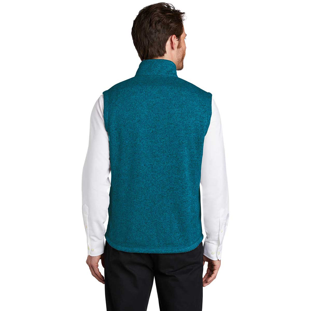 Port Authority Men's Medium Blue Heather Sweater Fleece Vest