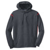 Sport-Tek Men's Graphite Heather/ True Red Tech Fleece Colorblock Hooded Sweatshirt