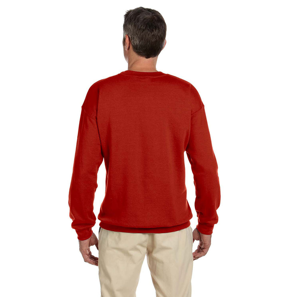 Hanes Men's Deep Red 9.7 oz. Ultimate Cotton 90/10 Fleece Crew