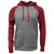 BAW Men's Heather Black/Cardinal Raglan Sleeve Fleece Hooded