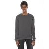 American Apparel Unisex Dark Heather Grey Flex Fleece Drop Shoulder Pullover Crewneck