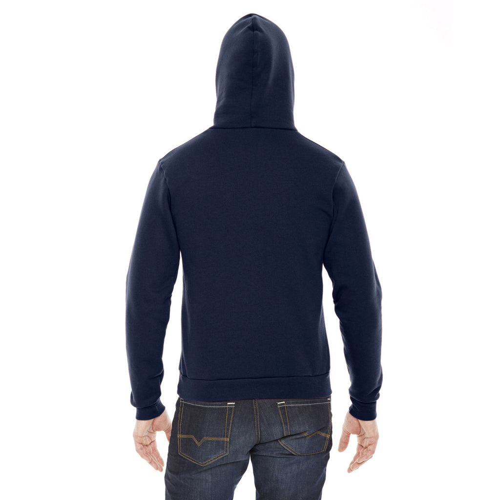 American Apparel Unisex Navy Flex Fleece Drop Shoulder Pullover Hoodie