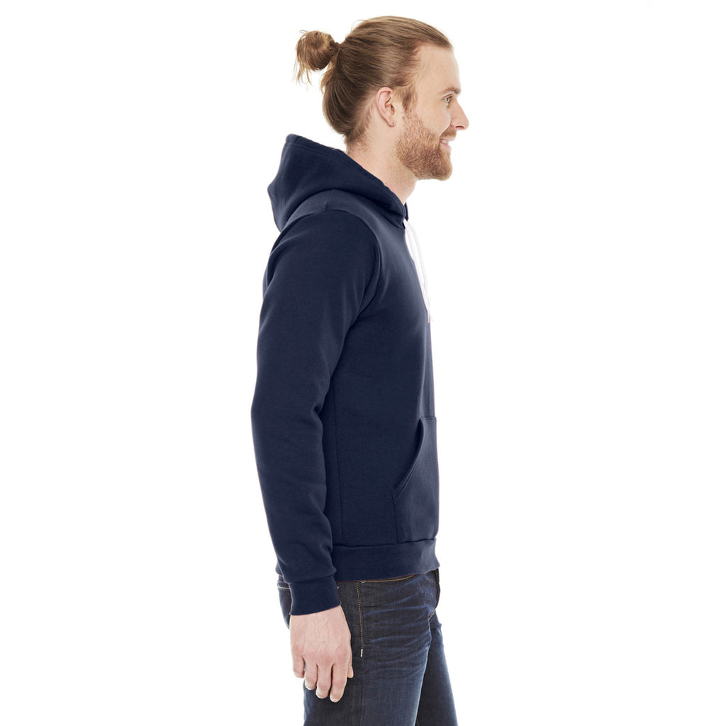 American Apparel Unisex Navy Flex Fleece Drop Shoulder Pullover Hoodie