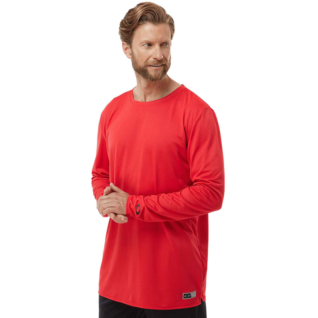 Oakley Men's Team Red Team Issue Hydrolix Long Sleeve T-Shirt