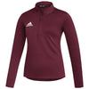 adidas Women's Team Collegiate Burgundy/White Under The Lights Long Sleeve Woven 1/4 Zip