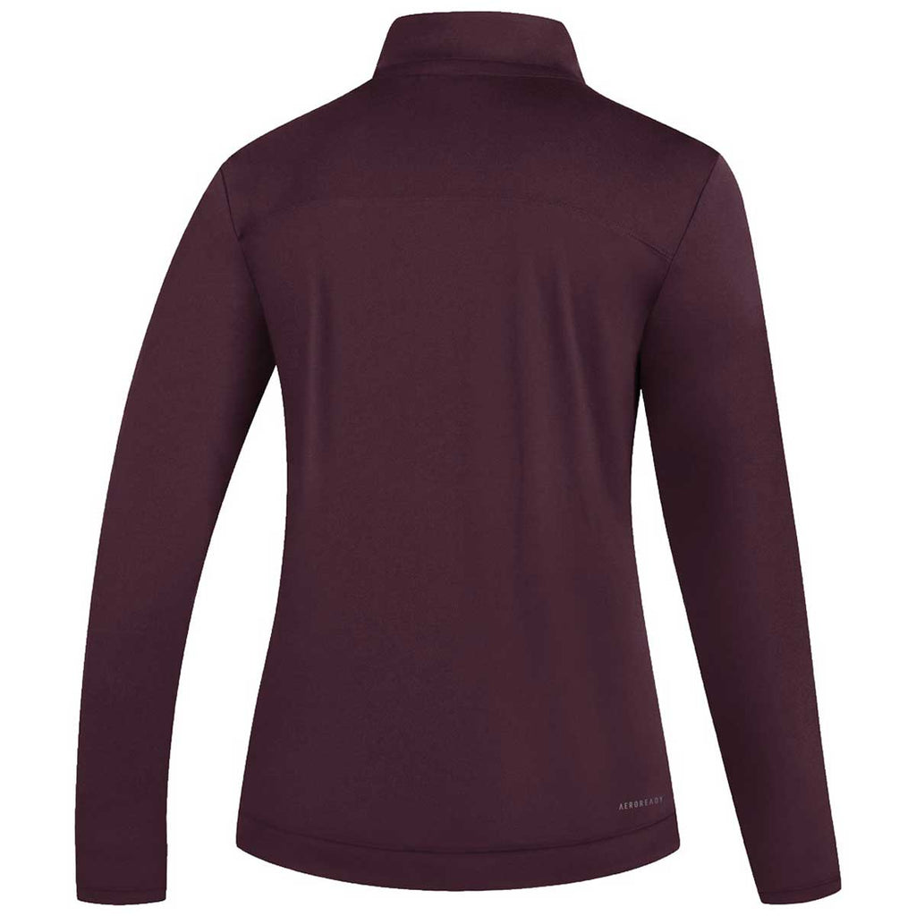 adidas Women's Team Maroon/White Under The Lights Long Sleeve Woven 1/4 Zip