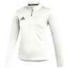 adidas Women's White/Grey Five Under The Lights Long Sleeve Woven 1/4 Zip