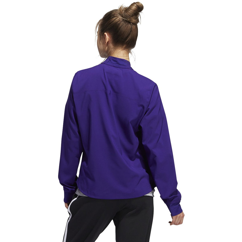 adidas Women's Team Collegiate Purple/White Under The Lights Long Sleeve Woven 1/4 Zip