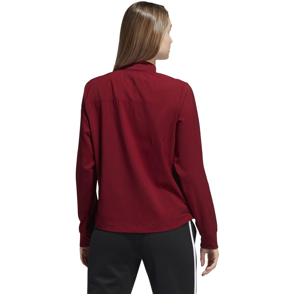 adidas Women's Team Collegiate Burgundy/White Under The Lights Long Sleeve Woven 1/4 Zip