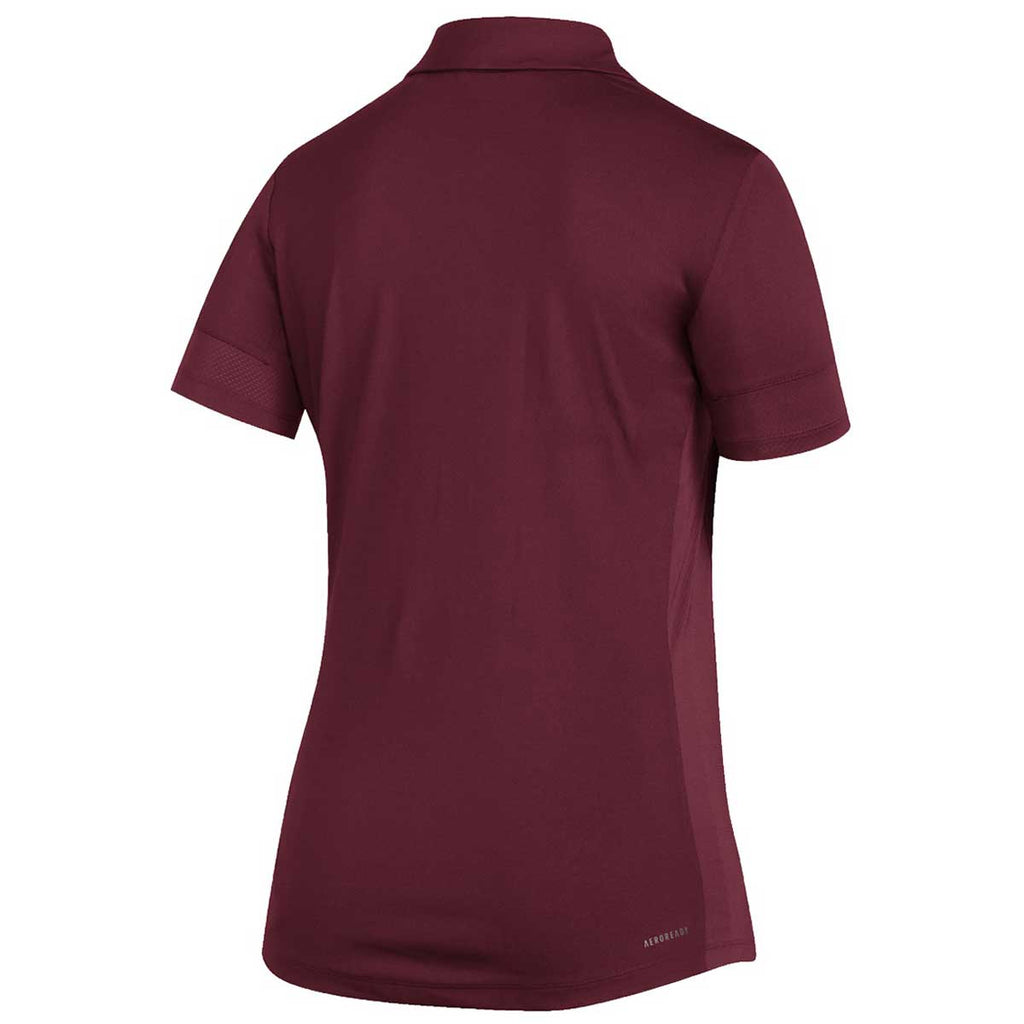 adidas Women's Team Collegiate Burgundy/White Under The Lights Coaches Polo