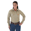 Wrangler Women's Tan Flame Resistant Long Sleeve Solid Workshirt