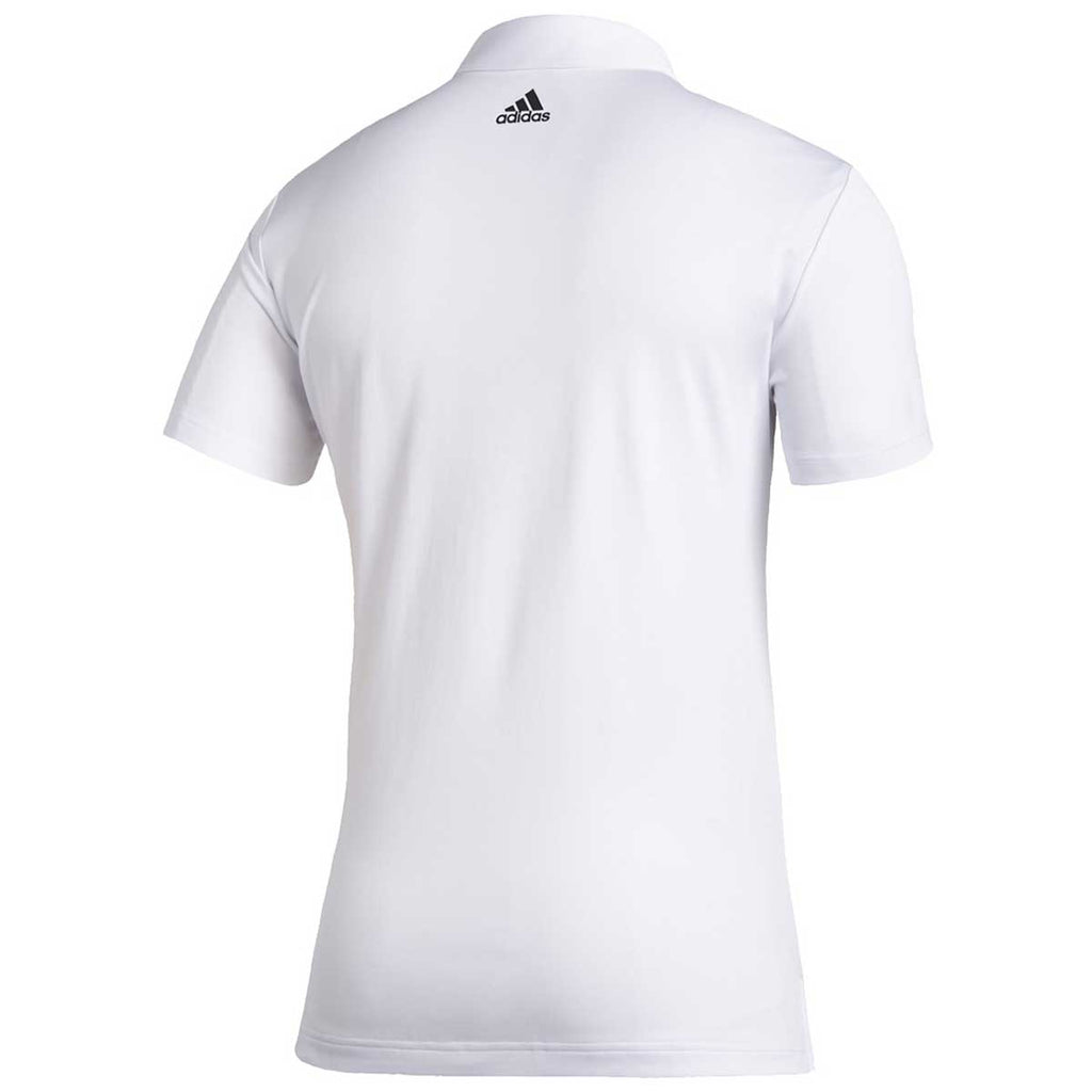 adidas Men's White/Black 3-Stripe Basic Polo