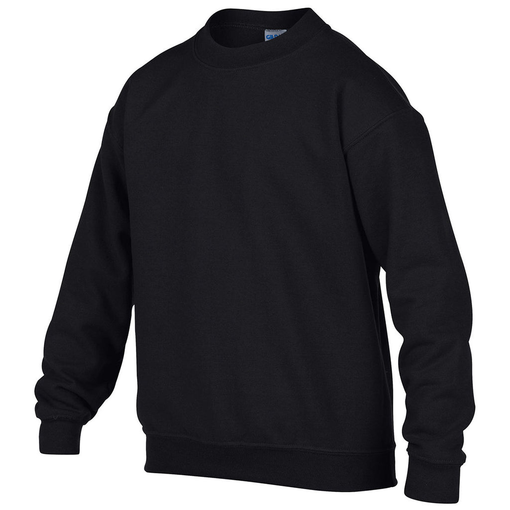 Gildan Youth Black Heavy Blend 8 oz. 50/50 Fleece Crew