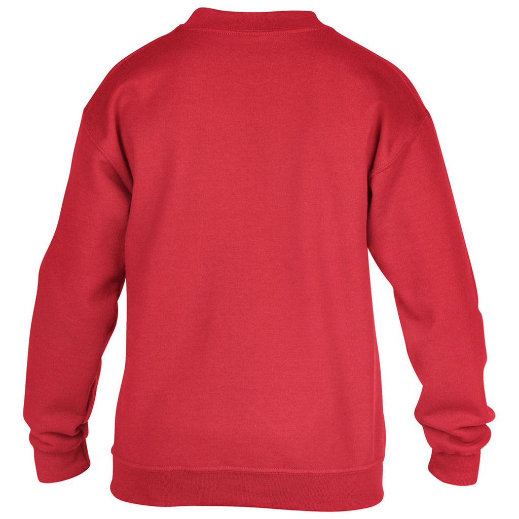 Gildan Youth Red Heavy Blend 8 oz. 50/50 Fleece Crew