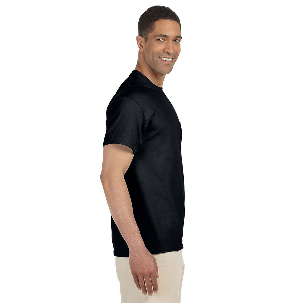 Gildan Unisex Black Ultra Cotton Pocket T-Shirt