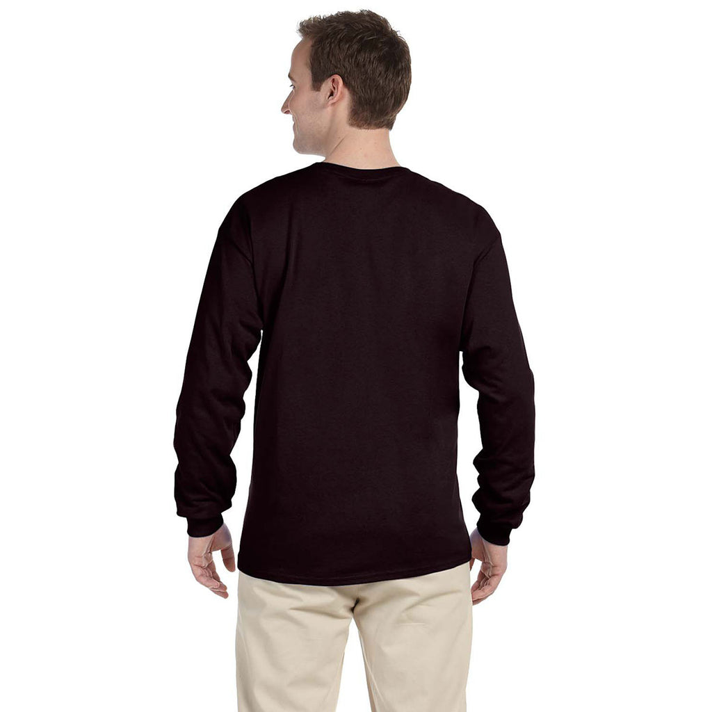 Gildan Men's Dark Chocolate Ultra Cotton Long Sleeve T-Shirt