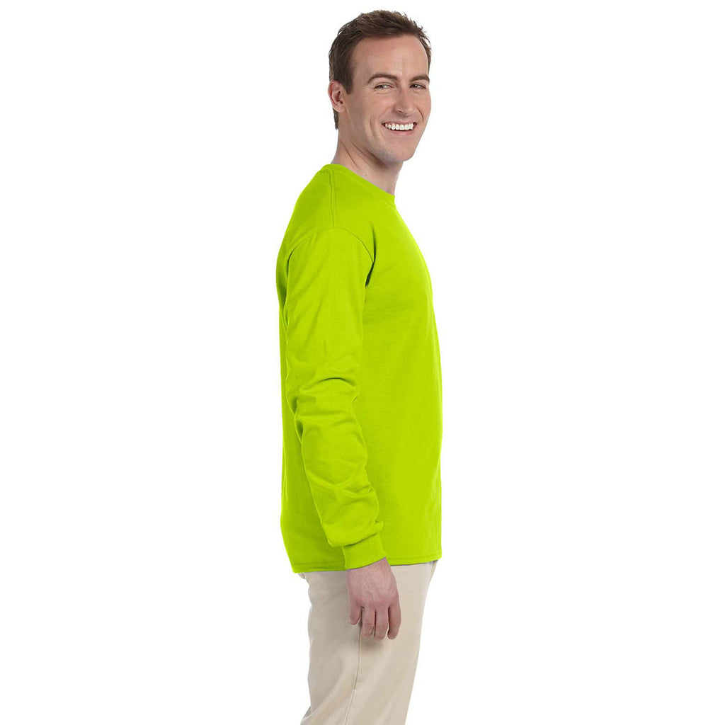 Gildan Men's Safety Green Ultra Cotton Long Sleeve T-Shirt