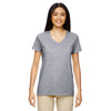 Gildan Women's Graphite Heather 5.3 oz. V-Neck T-Shirt