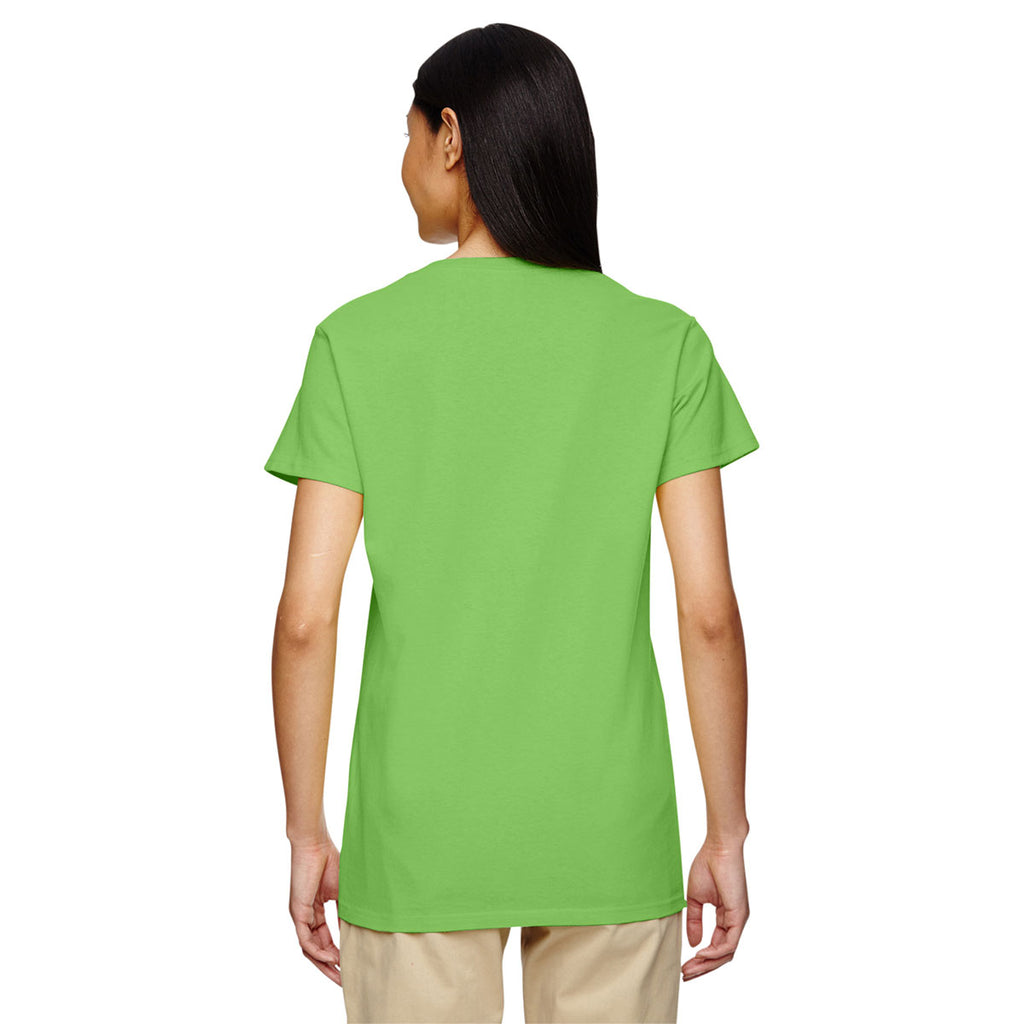 Gildan Women's Lime 5.3 oz. V-Neck T-Shirt