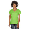 Gildan Women's Lime 5.3 oz. V-Neck T-Shirt