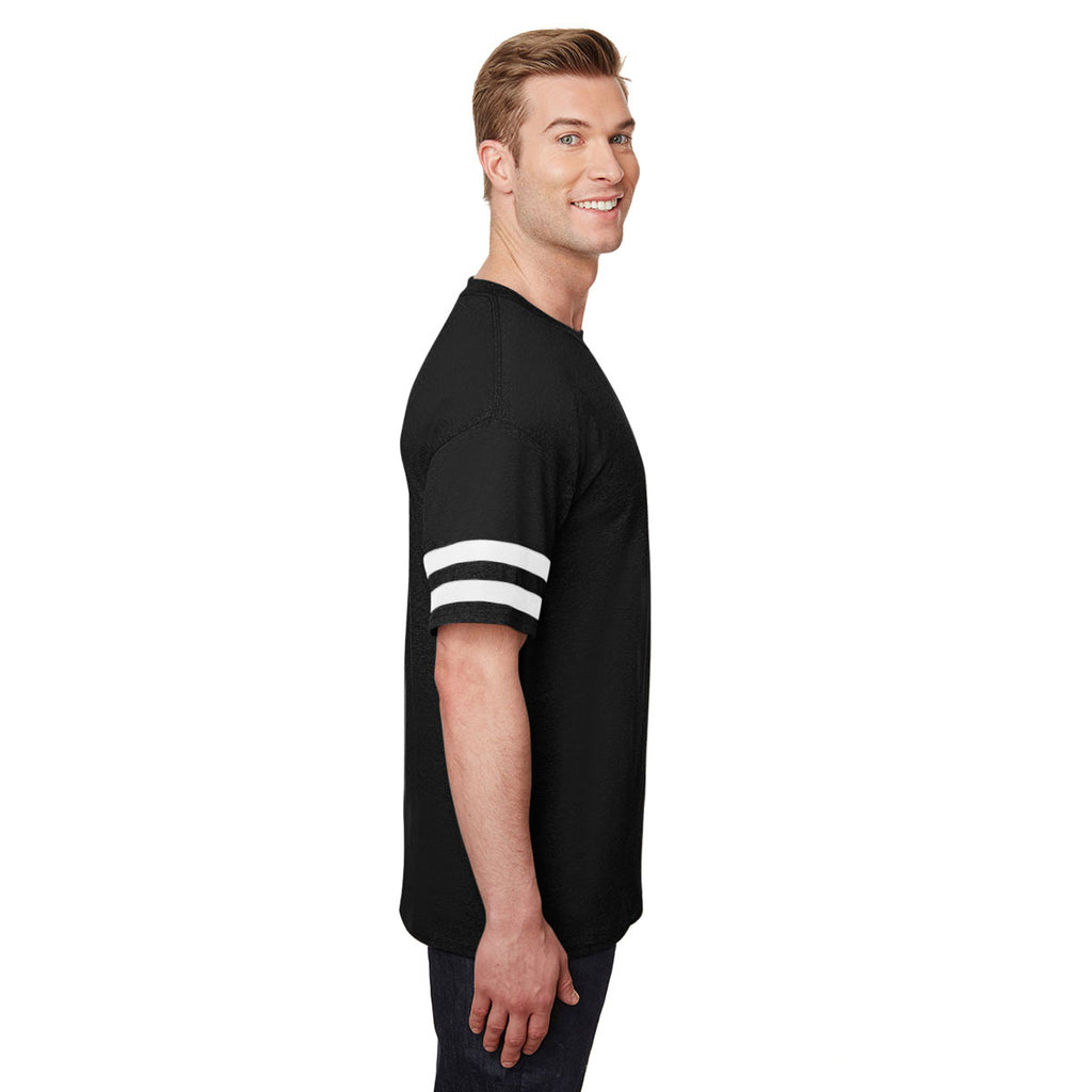 Gildan Men's Black/White Heavy Cotton Victory T-Shirt