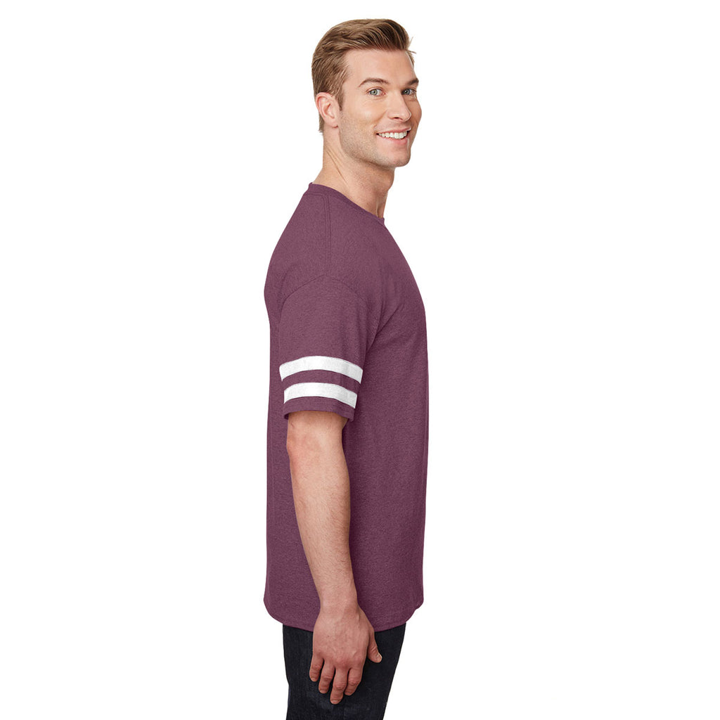 Gildan Men's Heather Maroon/White Heavy Cotton Victory T-Shirt