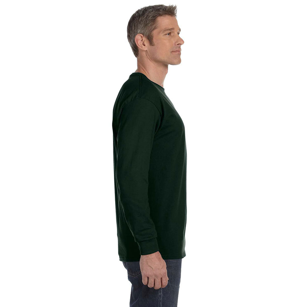 Gildan Men's Forest Green 5.3 oz. Long Sleeve T-Shirt