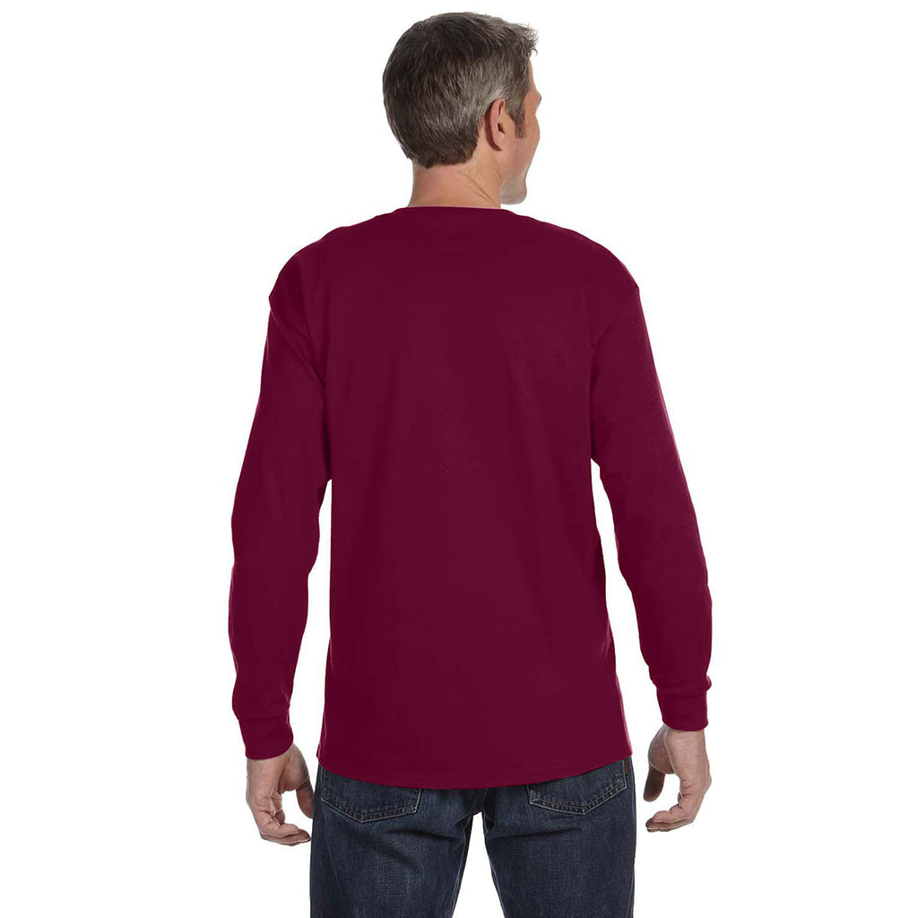 Gildan Men's Maroon 5.3 oz. Long Sleeve T-Shirt