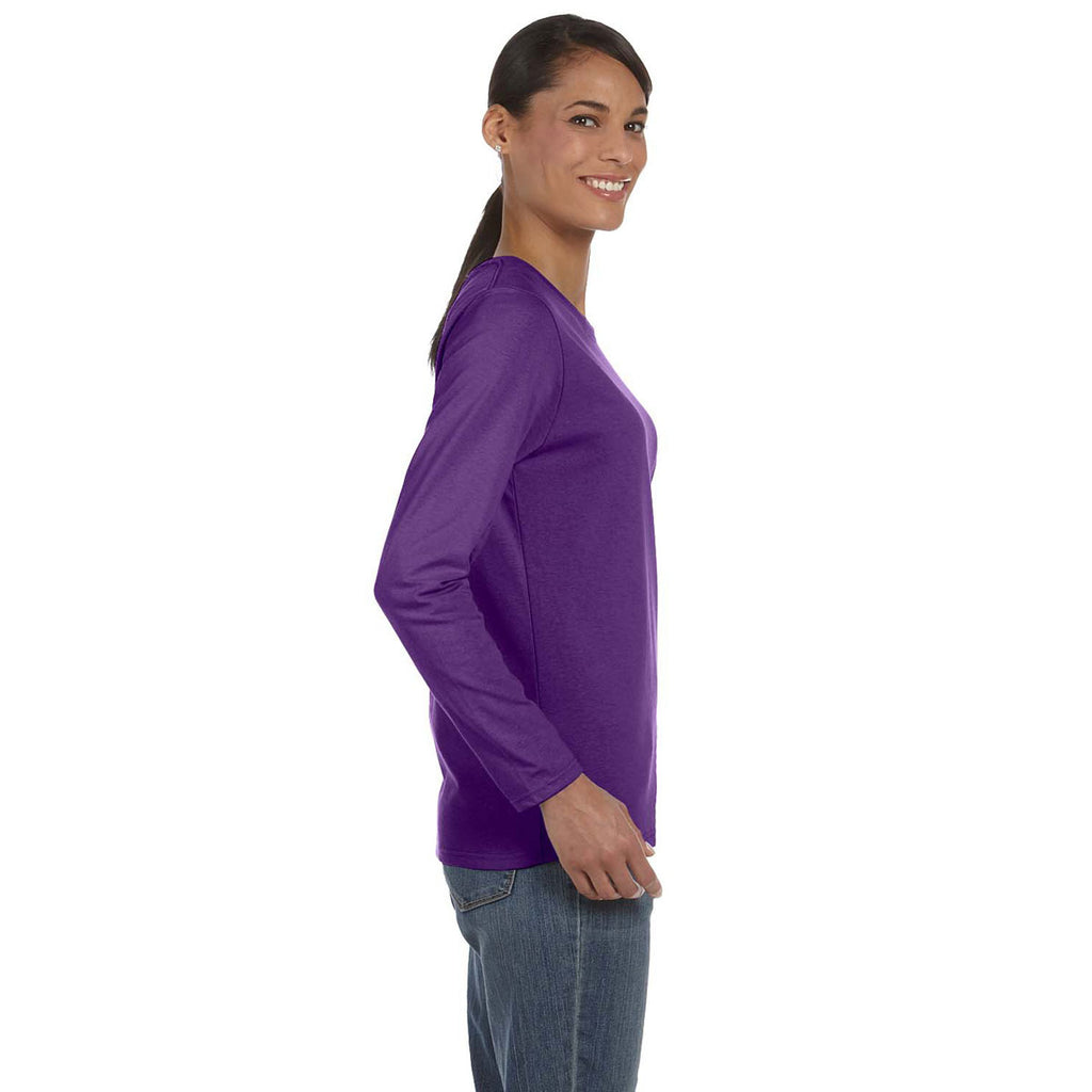 Gildan Women's Purple Heavy Cotton 5.3 oz. Long-Sleeve T-Shirt