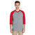 Gildan Unisex Sport Grey/Red 5.3 oz. 3/4-Raglan Sleeve T-Shirt