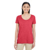 Gildan Women's Heather Red Softstyle 4.5 oz. Deep Scoop T-Shirt