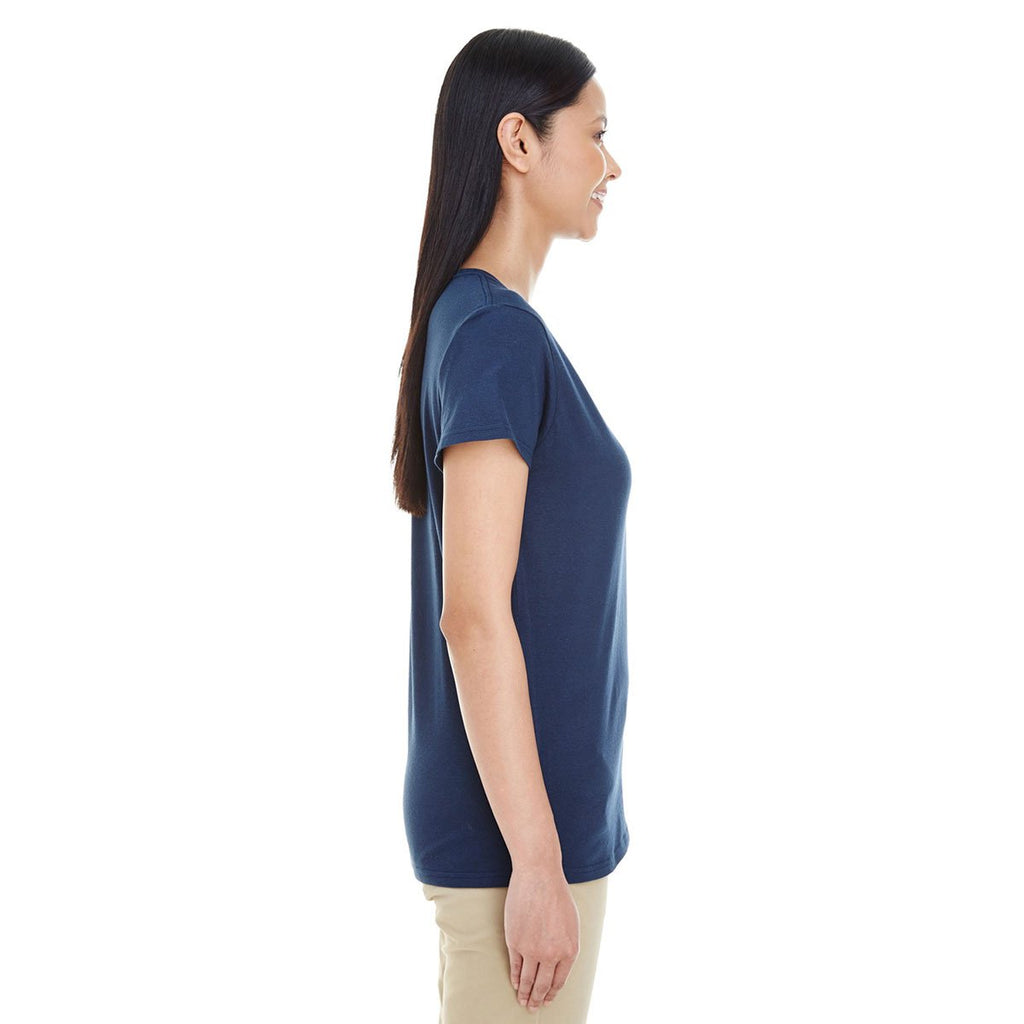 Gildan Women's Navy Softstyle 4.5 oz. Deep Scoop T-Shirt